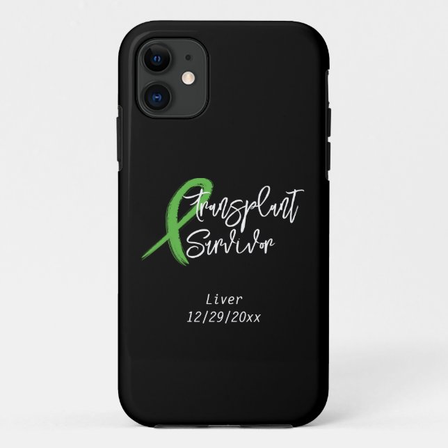 Coques Case-Mate iPhone Transplant Survivor Green Ribbon tendance personna (Dos)
