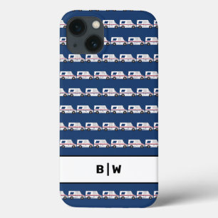 Case-Mate iPhone Case Transporteur postal Camion Monogramme bleu