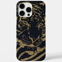 Travail d'art au tigre noir et or de style luxe pa