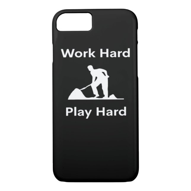 Coques Case-Mate iPhone Travailler dur - White Classic (Dos)