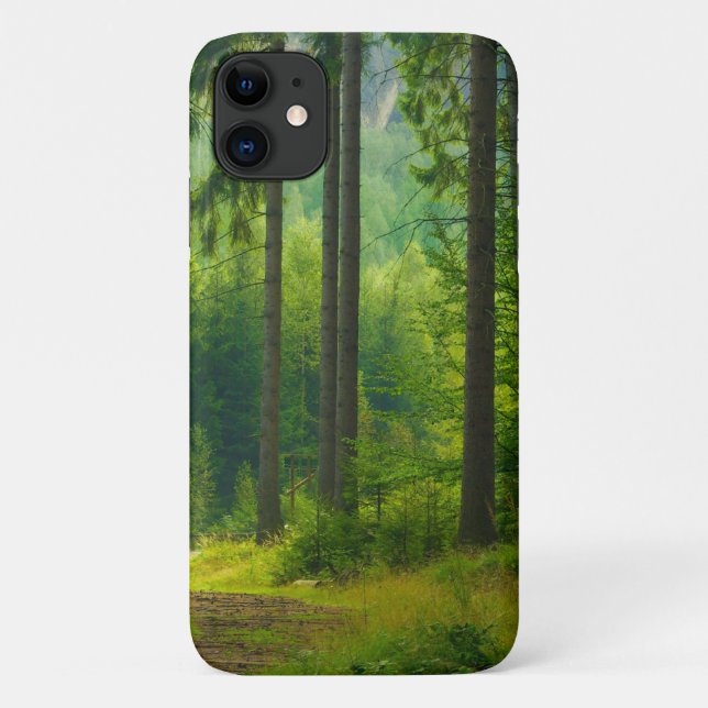 Coques Case-Mate iPhone Traversée magique de forêt verte arbres brouillard (Dos)