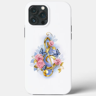 Case-Mate iPhone Case Treble clef with Pink Roses