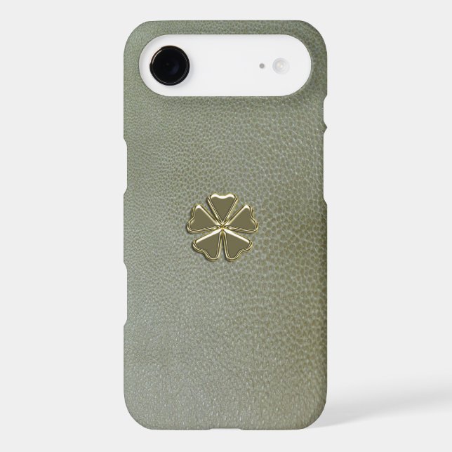 Coques Case-Mate iPhone Trèfle élégant Saint-Patrick,Cuir Vert (Verso)