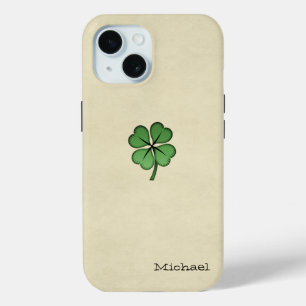 Coque Pour iPhone 15 Trèfle irlandais chic Lucky