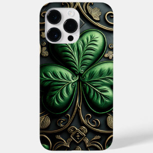 COQUE POUR POUR iPhone 14 PRO MAX TRÈFLES IRLANDAIS VERT FONCÉ INTRIQUÉS