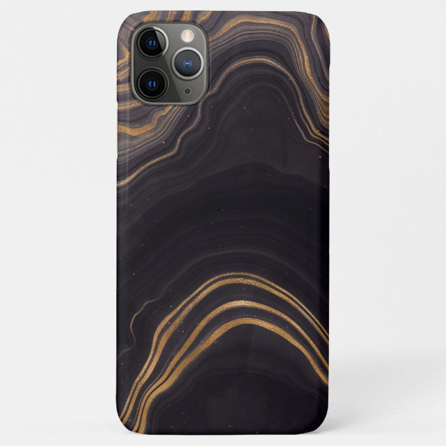 Coques Case-Mate iPhone Trendy Chic Black Gold Agate Marble (Dos)