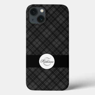 Case-Mate iPhone Case Trendy noir blanc tartan Personnaliser Monogramme