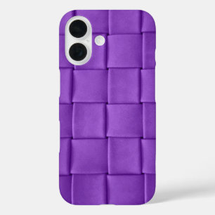 Coque Pour iPhone 16 Tresse en cuir violet en treillis