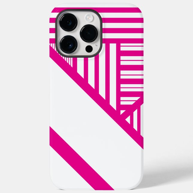 Coques Case-Mate iPhone Triangle en Magenta et Blanc (Verso)