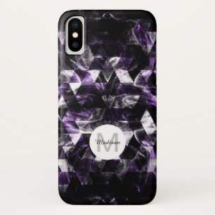 Coque Case-Mate Pour iPhone Triangle Géométrique Violet Smoky Galaxy Monogramm
