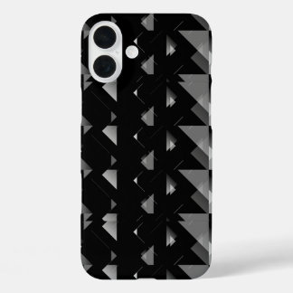 Coques iPhone 16 Plus Triangle gris noir géométrique
