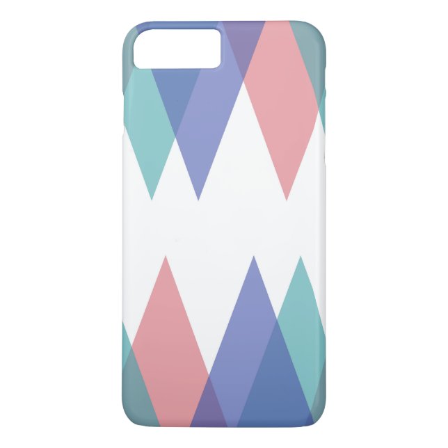 Coques Case-Mate iPhone Triangles bleu et corail (Dos)
