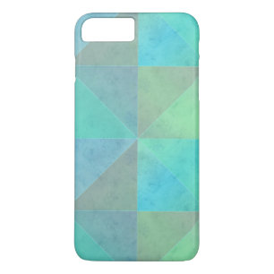 Coque Case-Mate Pour iPhone Triangles bleus verts sarcelles Motif d'art géomét