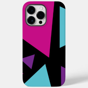 Coque Pour Pour iPhone 14 Pro Max Triangles en rose, violet, bleu et noir