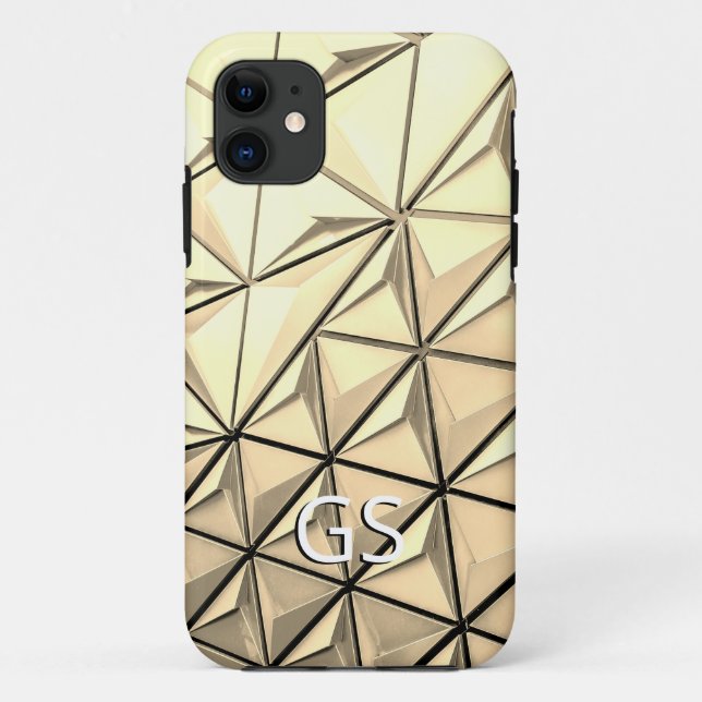 Coques Case-Mate iPhone Triangles géométriques or, do-it-yourself Monogram (Dos)