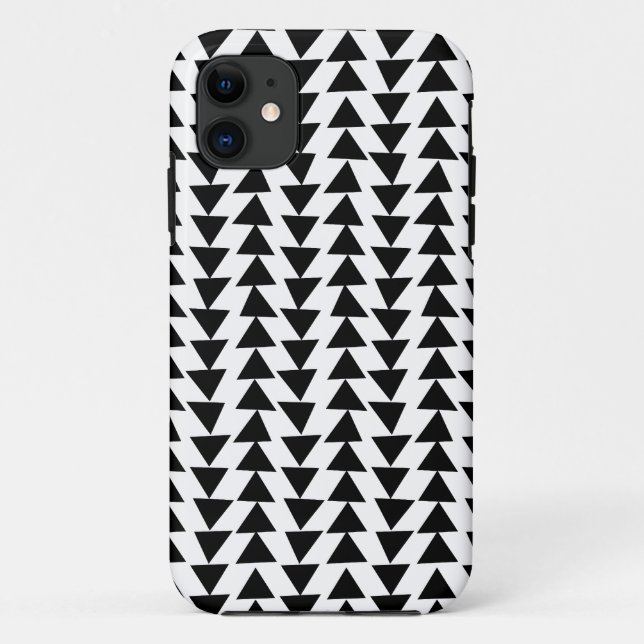 Coques Case-Mate iPhone Triangles irréguliers - Noir sur Blanc (Dos)