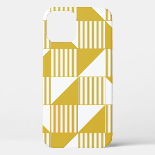 Coques Case-Mate iPhone Triangles Jaunes : Motif Linéaire Sans Seamless. (Verso)