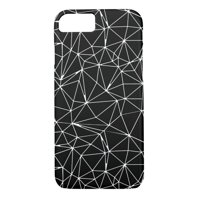 Coques Case-Mate iPhone Triangles mosaïque Motif sans couture en noir (Dos)
