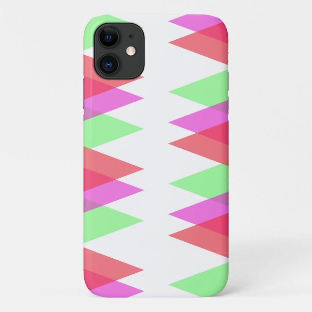 Coques Case-Mate iPhone Triangles rouges et verts (Dos)