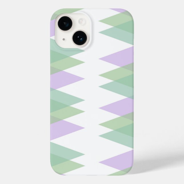 Coques Case-Mate iPhone Triangles vert et lilas (Verso)