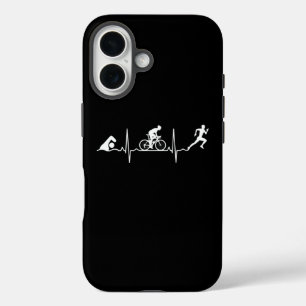 Coque Pour iPhone 16 Triathlon - Battement de coeur de triathlon