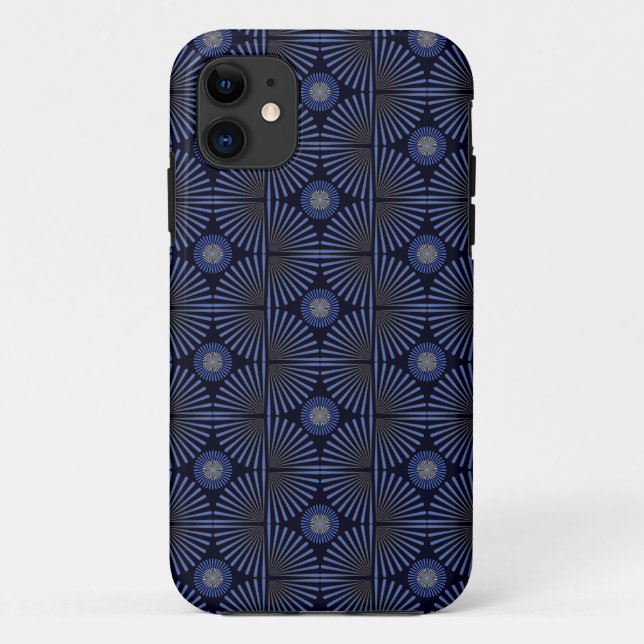 Coques Case-Mate iPhone Tribal Géométrique gris et bleu (Dos)
