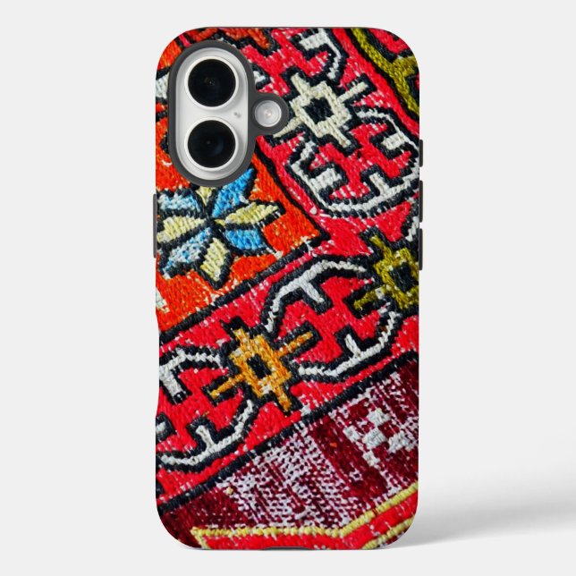 Coques Case-Mate iPhone Tribal Patchwork Red  Kilim Pattern Phone Case (Verso)