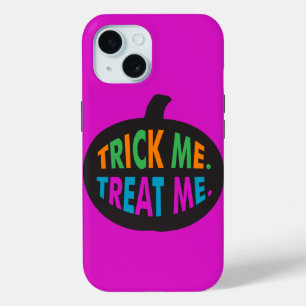 Coque Pour iPhone 15 Trick Me Traite, Halloween Multi-Couleur