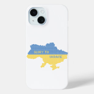Coque Pour iPhone 15 Tricot Ukraine texte de la carte d'Etat Gloire à l