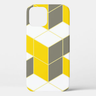 Case-Mate iPhone Case Trident cubique isométrique gris et jaune sans joi