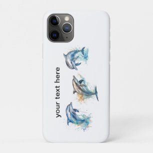 Case-Mate iPhone Case Trio de dauphins à l'aquarelle, personnalisé 