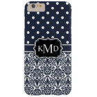Trio Monogramme Navy Damask
