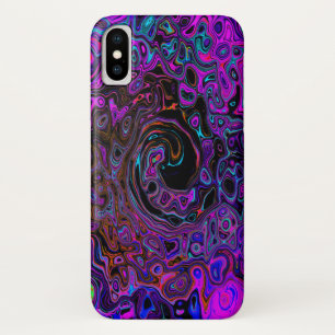 Case-Mate iPhone Case Trippy Black et Magenta Retro Liquid Swirl