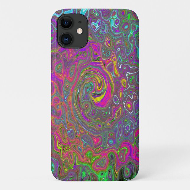 Coques Case-Mate iPhone Trippy Hot rose Abstrait Retro Liquid Swirl (Dos)