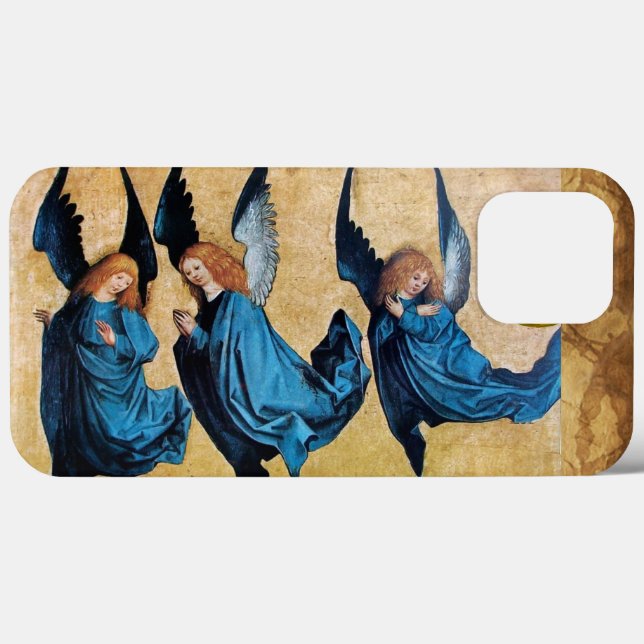 COQUES Case-Mate iPhone TROIS ANGELS DE NOËL EN PARCHEMENT BLEU (Verso (horizontal))