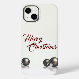 Coque Pour iPhone 14 Trois boules de Noël devant un fond clair