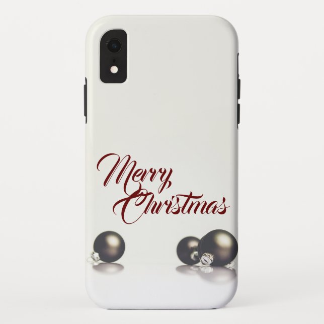 Coques Case-Mate iPhone Trois boules de Noël devant un fond clair (Dos)