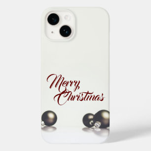 Coque Pour iPhone 14 Trois boules de Noël devant un fond clair