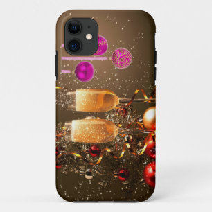 Coques Pour iPhone Trois boules pourpres avec Champagne