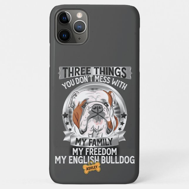 Coques Case-Mate iPhone Trois choses Ma Famille Ma Liberté English Bulldog (Dos)