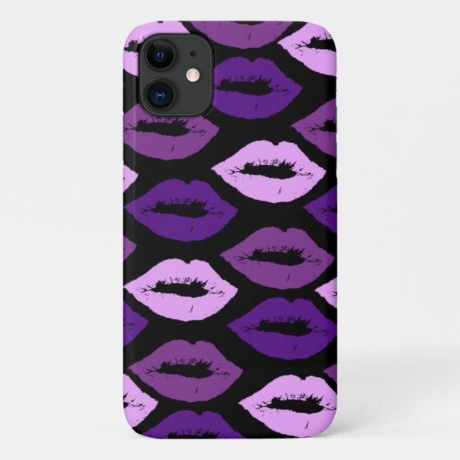 Coques Case-Mate iPhone Trois différents Motif de nuances de lèvres violet (Dos)
