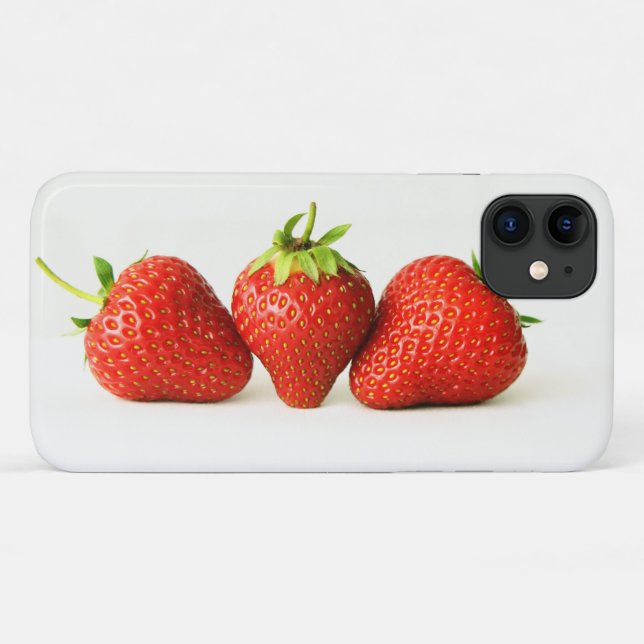 Coques Case-Mate iPhone Trois Fraises Sur Blanc Iphcnm (Dos (Horizontal))