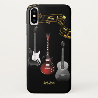 Case-Mate iPhone Case Trois guitares et notes de musique, nom