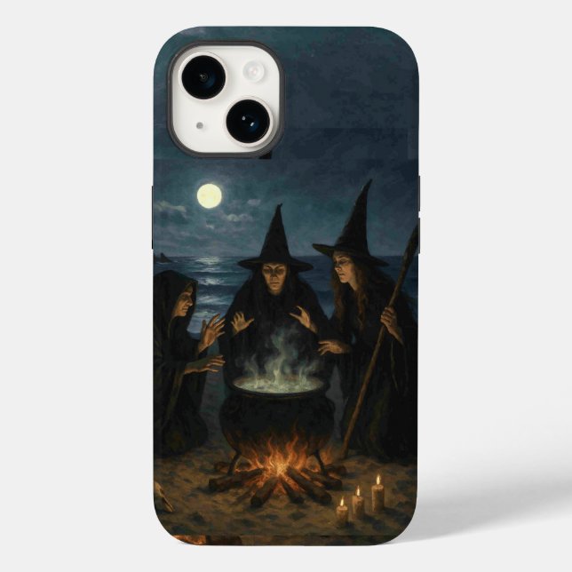 Coques Case-Mate iPhone Trois Sorcières Brew Cauldron Pleine lune Beach (Verso)
