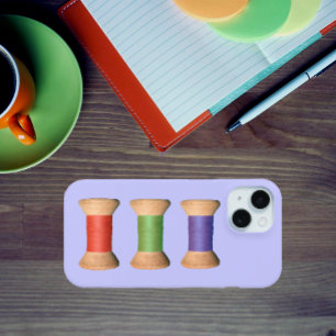 Coque Pour iPhone 15 Trois Spools Vintages En Bois