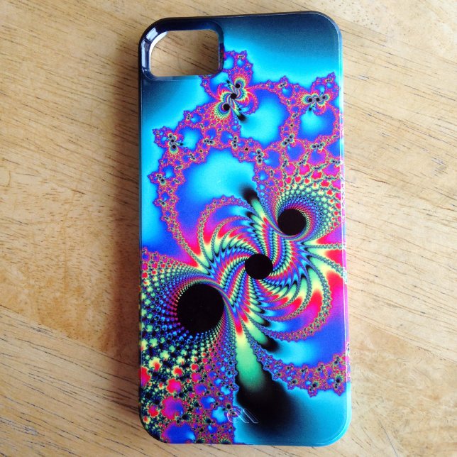 Coques Case-Mate iPhone Trois trous noirs Neon Color Fractal (Rainbow fractal art case for one of my old phones. It sure was colorful!)