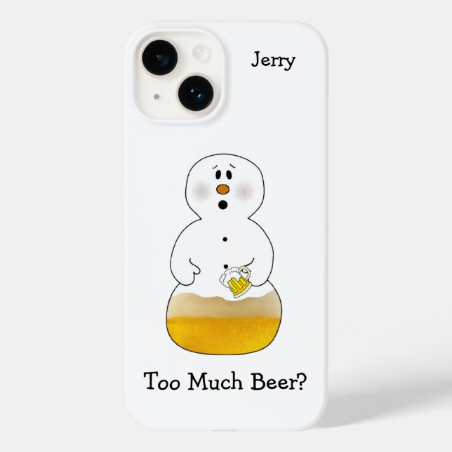 Coques Case-Mate iPhone Trop de bière Snowman (Verso)