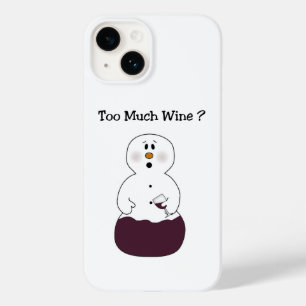 Coque Pour iPhone 14 Trop de vin Snowman