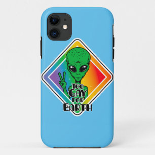 Case-Mate iPhone Case Trop gay pour la terre Drôle Alien OVNI