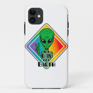 Case-Mate iPhone Case Trop gay pour la terre Drôle Alien OVNI